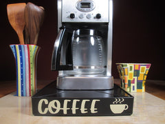 Coffee with Coffee, Coffee Station Overflow Deck Coffee Accessory with words Coffee applied in vinyl, perfect coffee lovers gift or for your coffee bar decor.