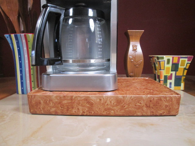 Coffee Station Burlwood, Coffee Station Overflow Deck Coffee Accessory, perfect coffee lovers gift or for your coffee bar decor.