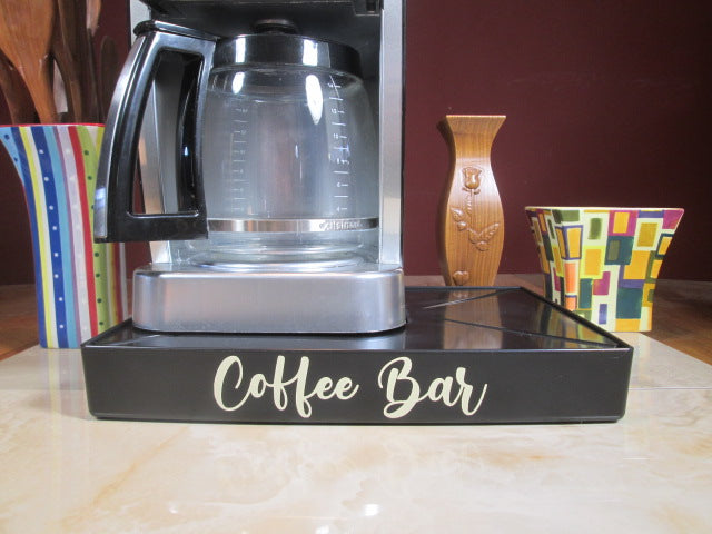 Coffee Bar - Coffee Station Overflow Deck Coffee Accessory with words applied in vinyl, perfect coffee lovers gift or for your coffee bar decor.