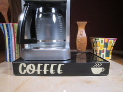 Coffee with Coffee, Coffee Station Overflow Deck Coffee Accessory with words Coffee applied in vinyl, perfect coffee lovers gift or for your coffee bar decor.