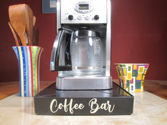 Coffee Bar - Coffee Station Overflow Deck Coffee Accessory with words applied in vinyl, perfect coffee lovers gift or for your coffee bar decor.
