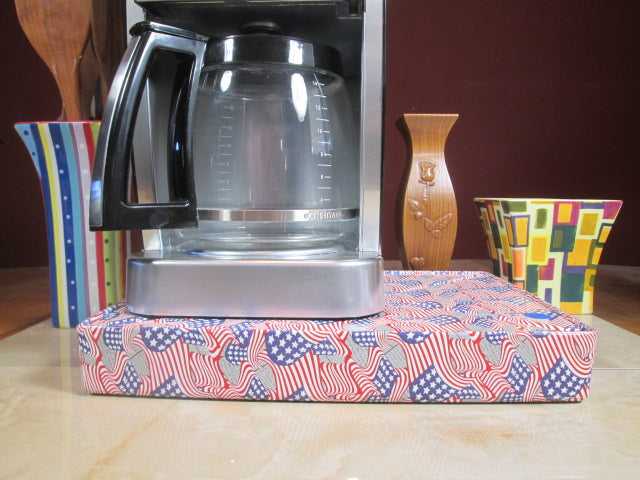 Coffee Station American Flags Coffee Station Overflow Deck Coffee Accessory perfect coffee lovers gift or for your coffee bar decor.