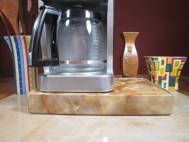 Coffee Station Gold Marble, Coffee Station Overflow Deck Coffee Accessory, perfect coffee lovers gift or for your coffee bar decor.