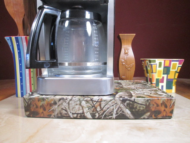 Coffee Station Vista Camo, Coffee Station Overflow Deck Coffee Accessory, perfect coffee lovers gift or for your coffee bar decor.