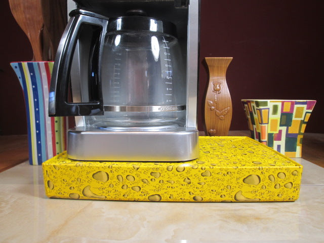 Coffee Station Water Drop Yellow, Coffee Station Overflow Deck Coffee Accessory, perfect coffee lovers gift or for your coffee bar decor.