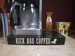 Kick Ass Coffee - Coffee Station Overflow Deck Coffee Accessory, perfect coffee lovers gift or for your coffee bar decor.